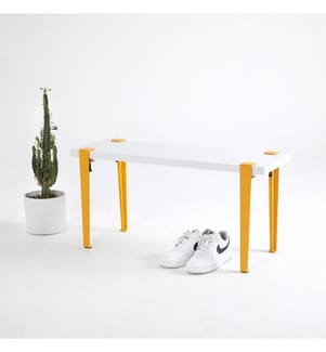 Banc, blanc jaune, panneau de particules mélaminé