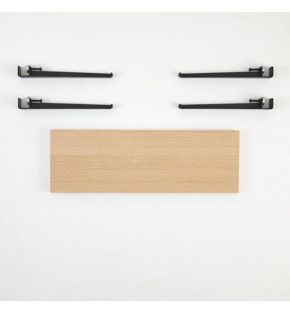 Banc, bois noir, panneau de particules mélaminé