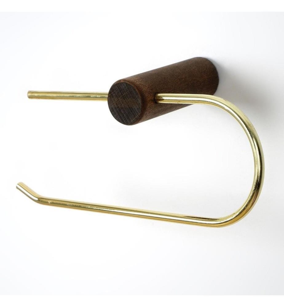 Toilettenpapierhalter, Gold, Buche, zur Wandbefestigung