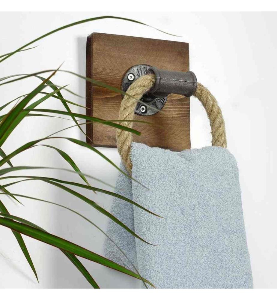 Pipe Hook, Walnut Black, Spruce Wood, Metal Pipe