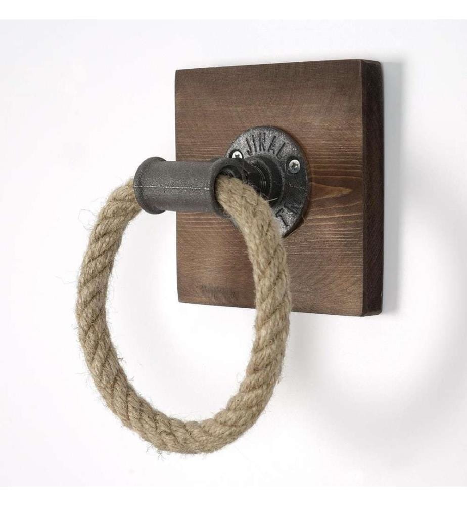 Pipe Hook, Walnut Black, Spruce Wood, Metal Pipe