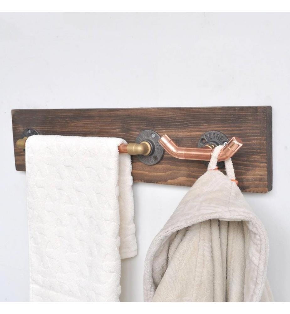 Crochet à pipe, noyer rose-or, bois d'épicéa, pipe en cuivre