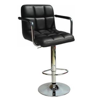 Barhocker, Schwarz Silber, Polyurethan