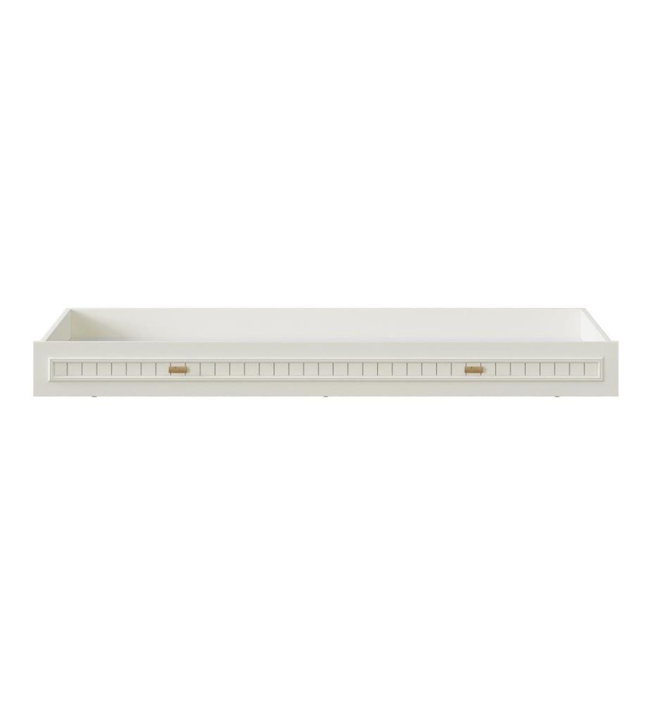 Ausziehbares Bett, 100 % melaminbeschichtete Spanplatte, Creme, Eiche