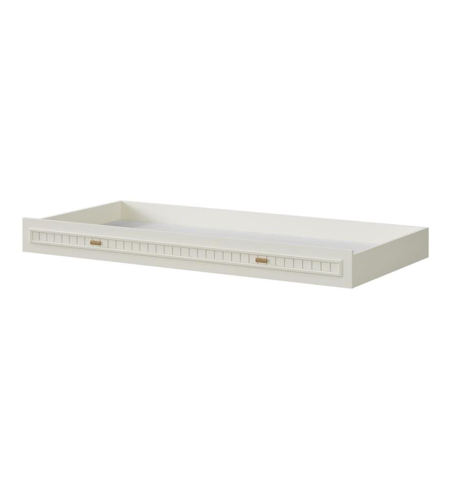 Ausziehbares Bett, 100 % melaminbeschichtete Spanplatte, Creme, Eiche