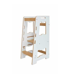 Bildungsturm, 100 % MDF, Weiss, Natur