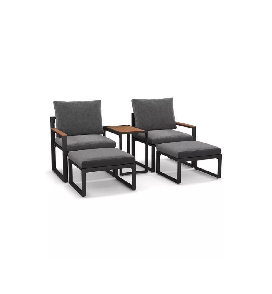Gartenlounge-Set, 100 % Metall, Grau