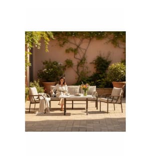 Gartenlounge-Set, 100 % Metall, Beige