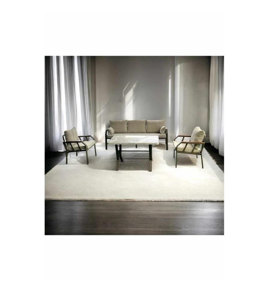 Gartenlounge-Set, 100 % Metall, Beige