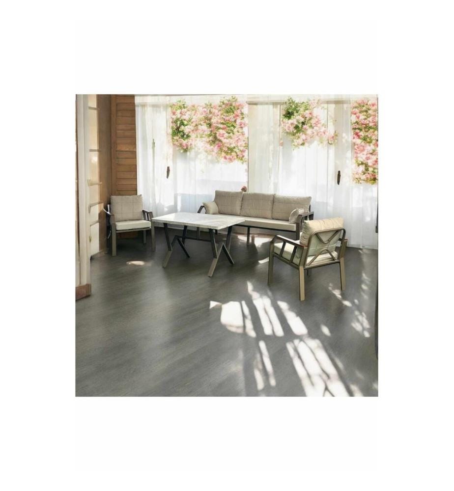 Gartenlounge-Set, 100 % Metall, Beige