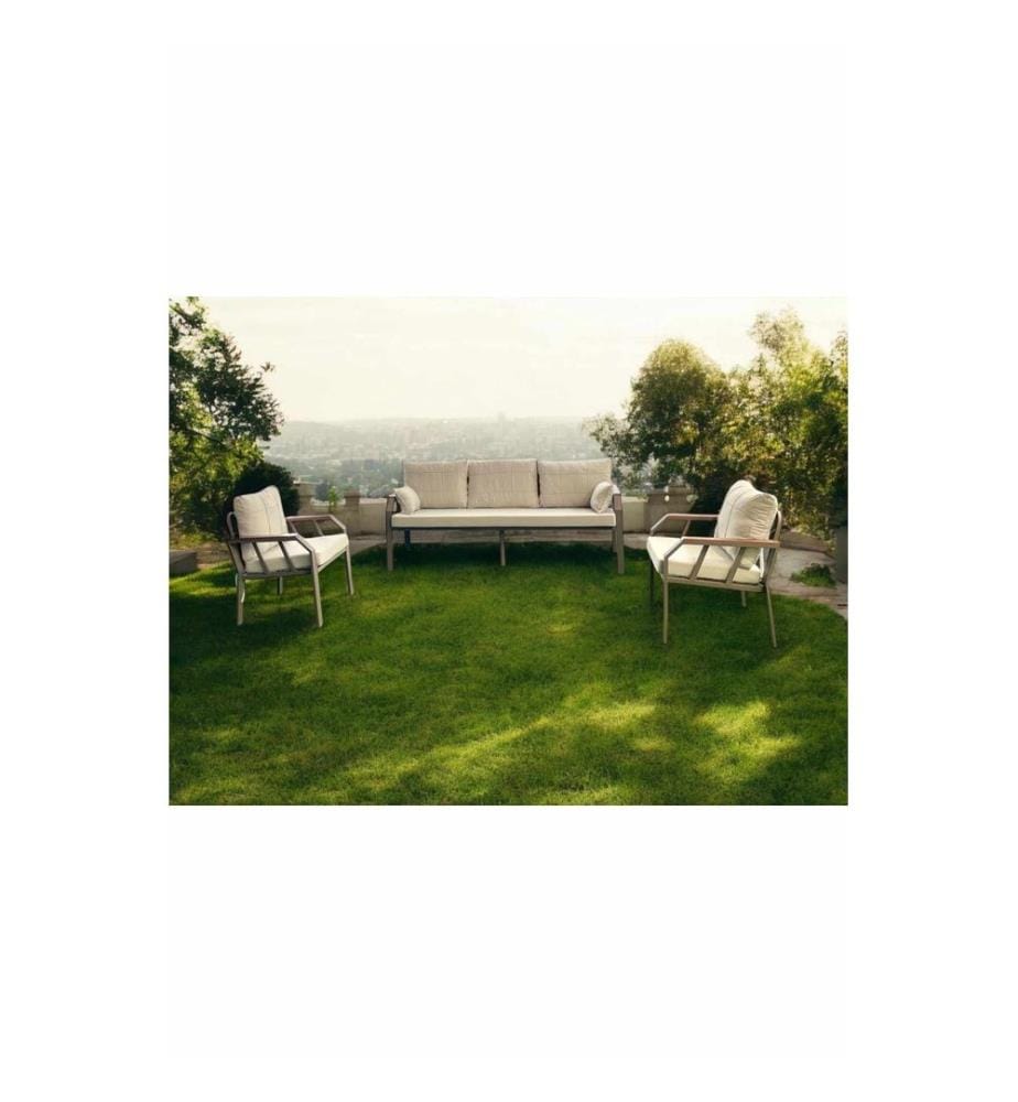 Gartenlounge-Set, 100 % Metall, Beige