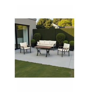 Gartenlounge-Set, 100 % Metall, Beige