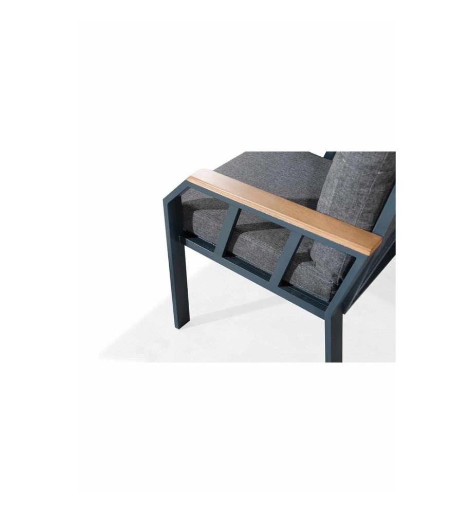 Gartenlounge-Set, 100 % Metall, Dunkelgrau