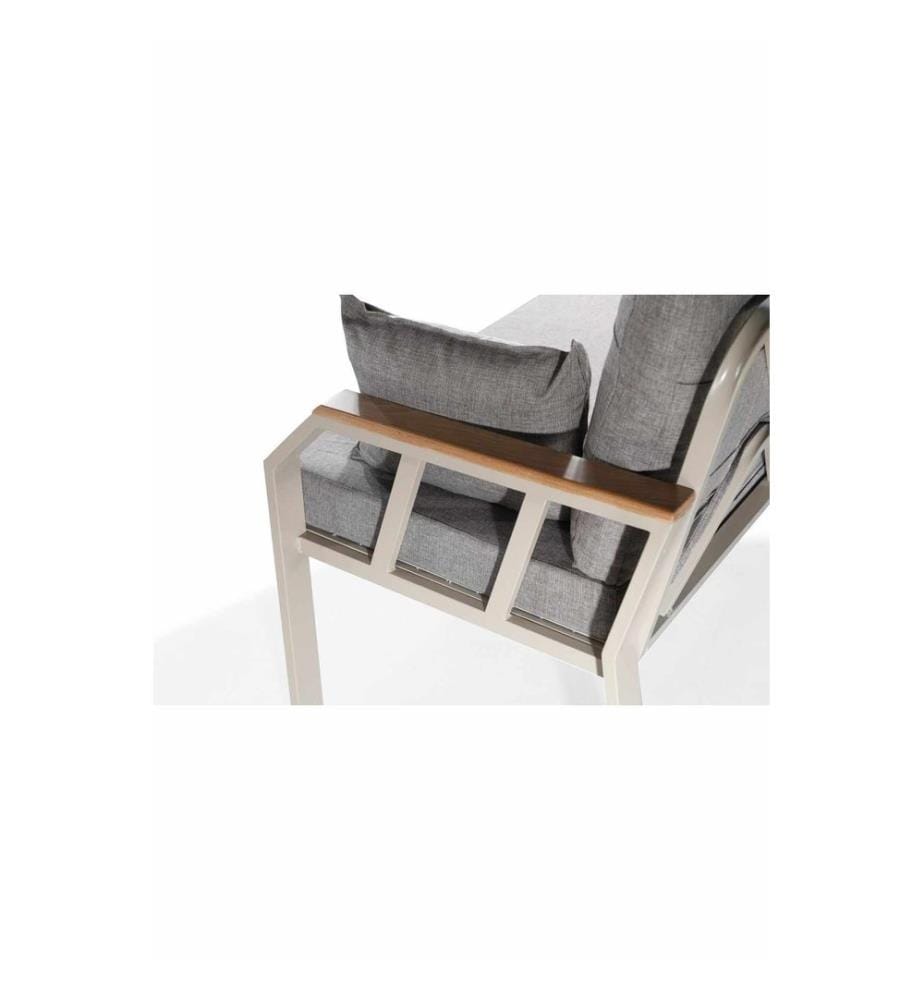 Gartenlounge-Set, 100 % Metall, Milchbraun