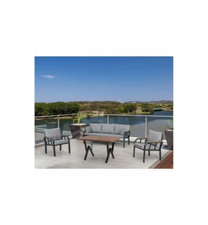 Gartenlounge-Set, 100 % Metall, Grau