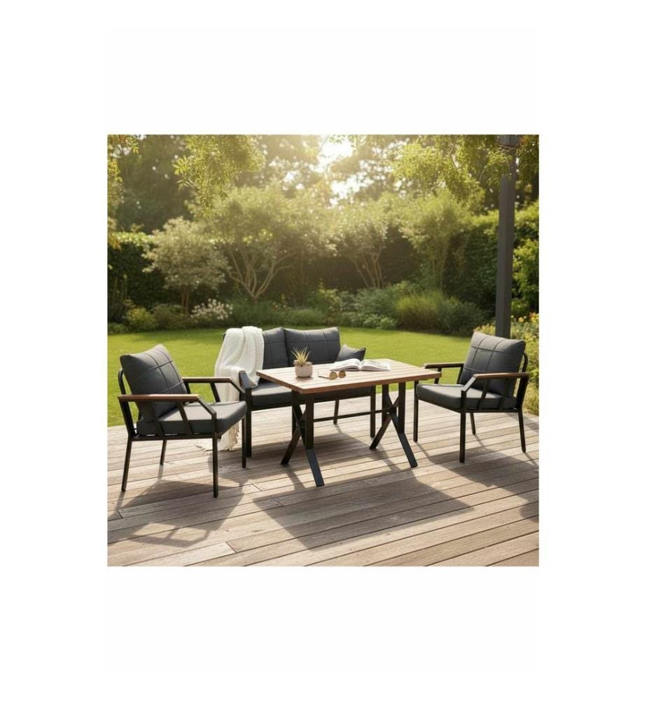 Gartenlounge-Set, 100 % Metall, Dunkelblau