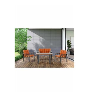 Gartenlounge-Set, 100 % Metall, Orange