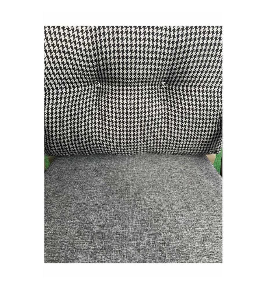 Ensemble de salon de jardin, 100 % métal, noir, blanc, or