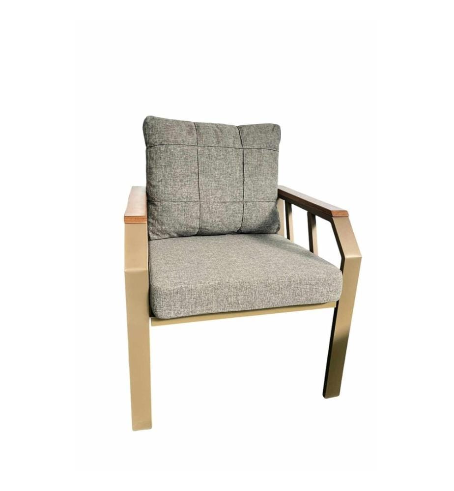 Gartenlounge-Set, 100 % Metall, Honig, Grau