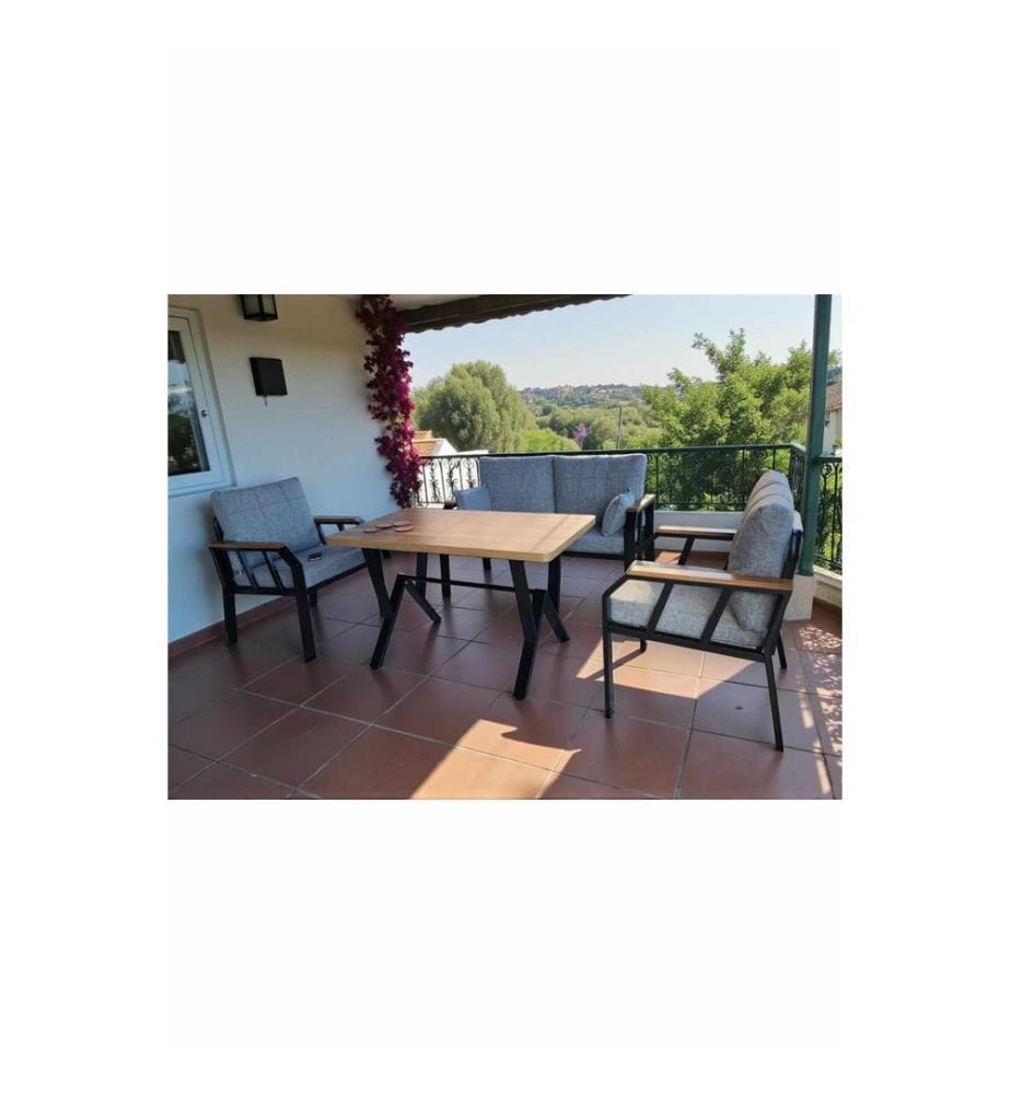 Gartenlounge-Set, 100 % Metall, Grau