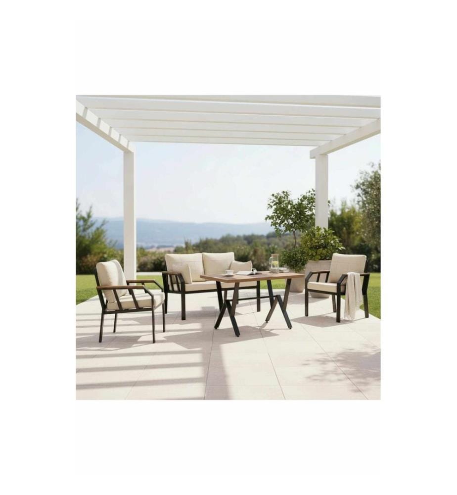 Gartenlounge-Set, 100 % Metall, Nerz