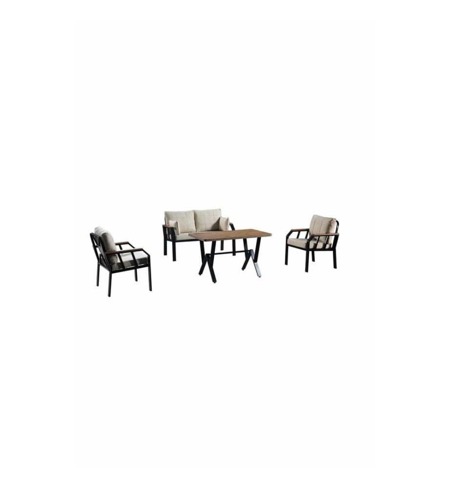 Gartenlounge-Set, 100 % Metall, Nerz