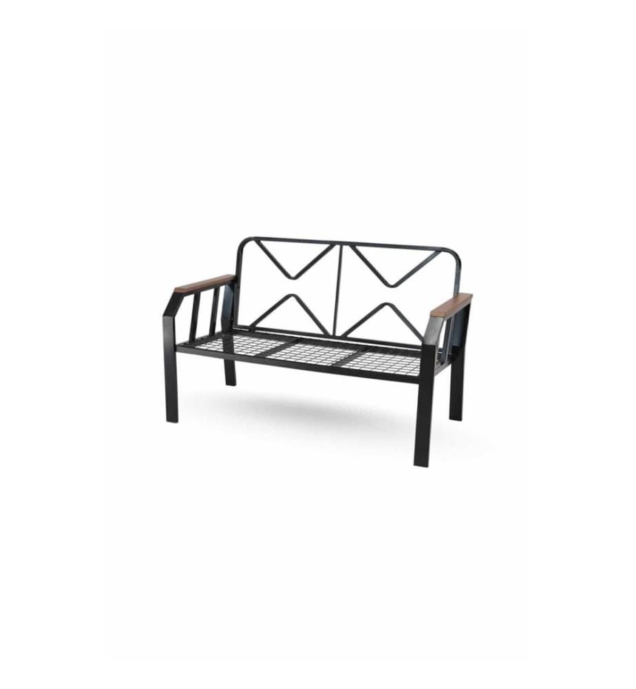 Gartenlounge-Set, 100 % Metall, Schwarz, Weiss