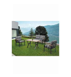 Gartenlounge-Set, 100 % Metall, Grau