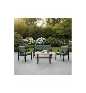 Gartenlounge-Set, 100 % Metall, Grün, Schwarz