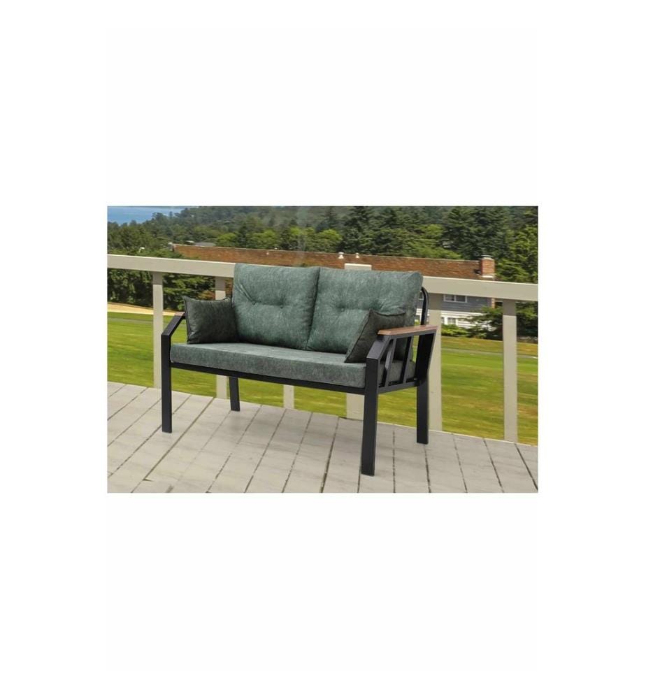 Gartenlounge-Set, 100 % Metall, Grün, Schwarz