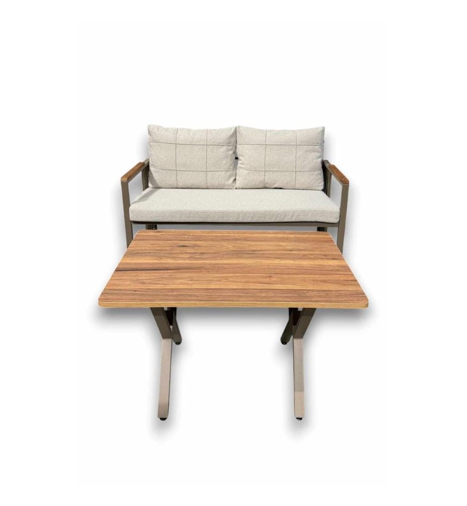 Gartenlounge-Set, 100 % Metall, Beige