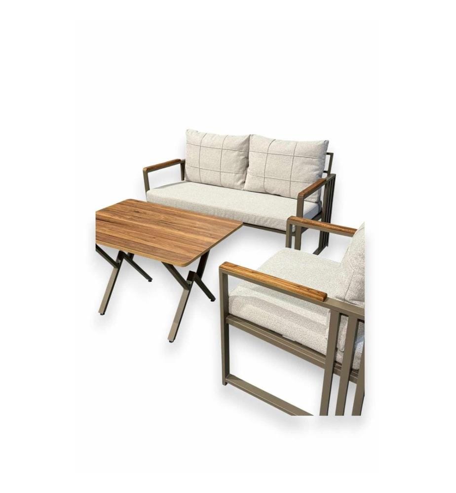 Gartenlounge-Set, 100 % Metall, Beige