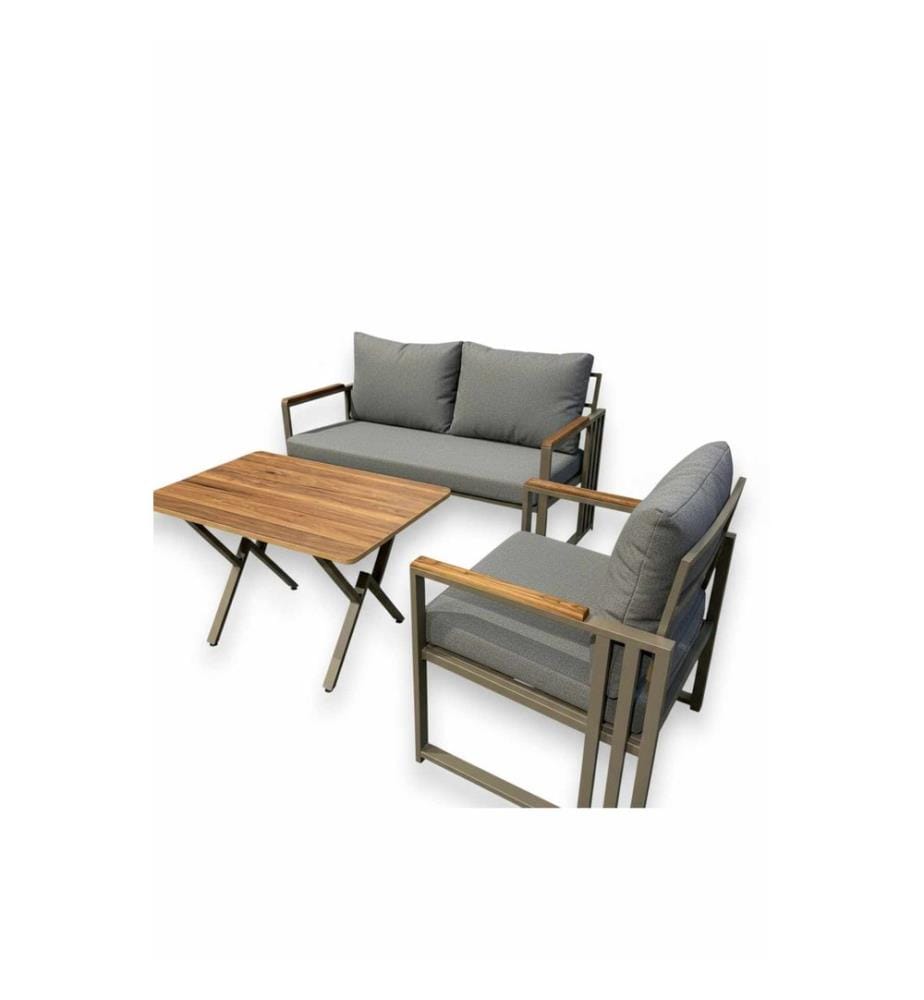 Gartenlounge-Set, 100 % Metall, Grau