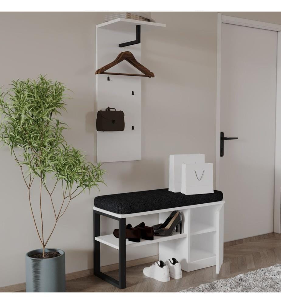 Garderobenständer-Set, 100 % melaminbeschichtete Spanplatte, Weiss