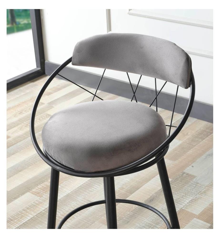 Barhocker-Set, 4-teilig, 100 % Metall, Grau