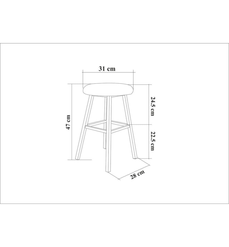 Hocker-Set, 2-teilig, 100 % melaminbeschichtete Spanplatte, Creme, Weiss