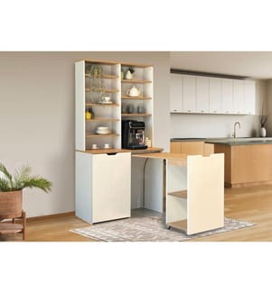 Kaffeeständer, 100 % melaminbeschichtete Spanplatte, Eiche, Creme