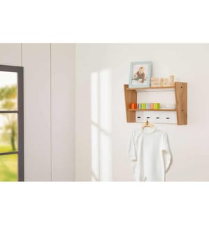 Kleiderbügel, 100 % MDF, Weiss, Natur