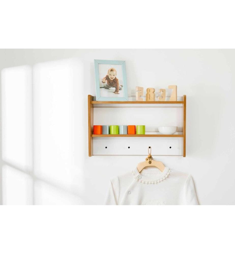 Kleiderbügel, 100 % MDF, Weiss, Natur