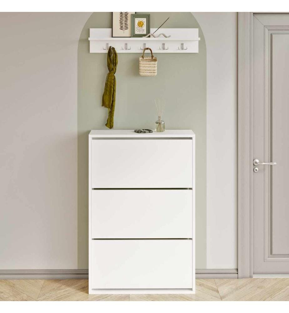 Coat Hanger, 100% MELAMINE COATED PARTICLE BOARD, White