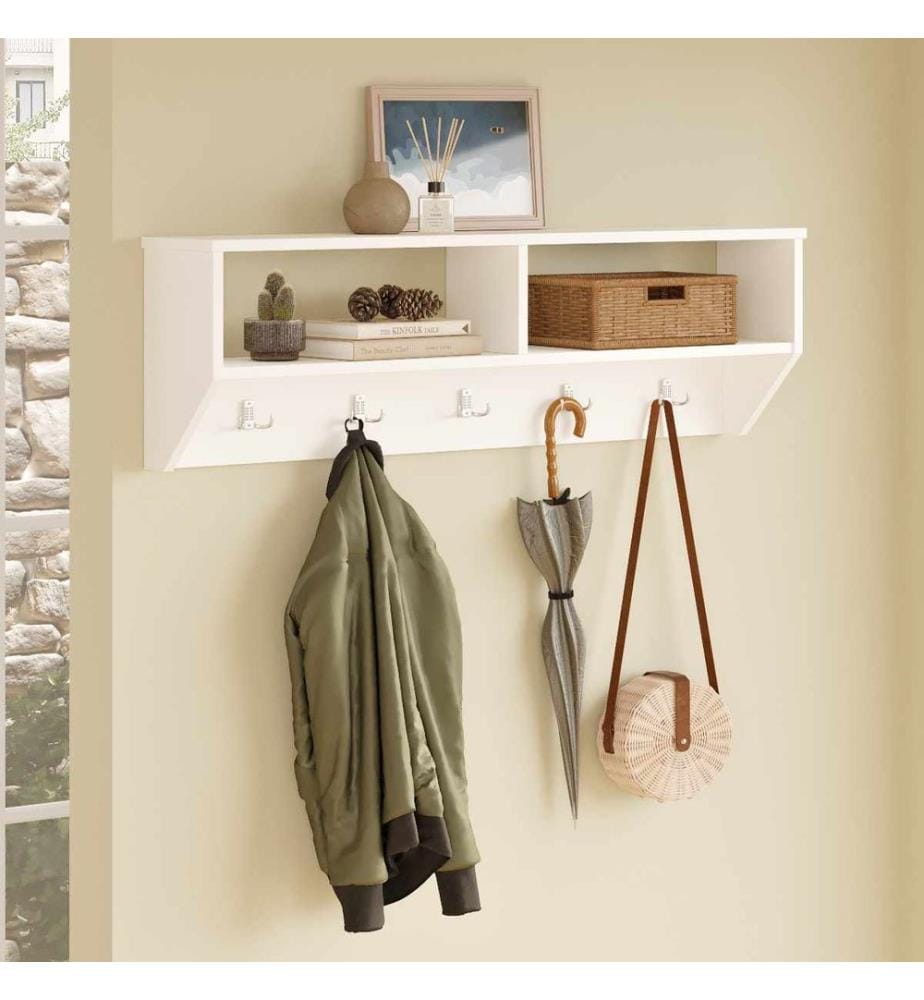 Coat Hanger, 100% MELAMINE COATED PARTICLE BOARD, White