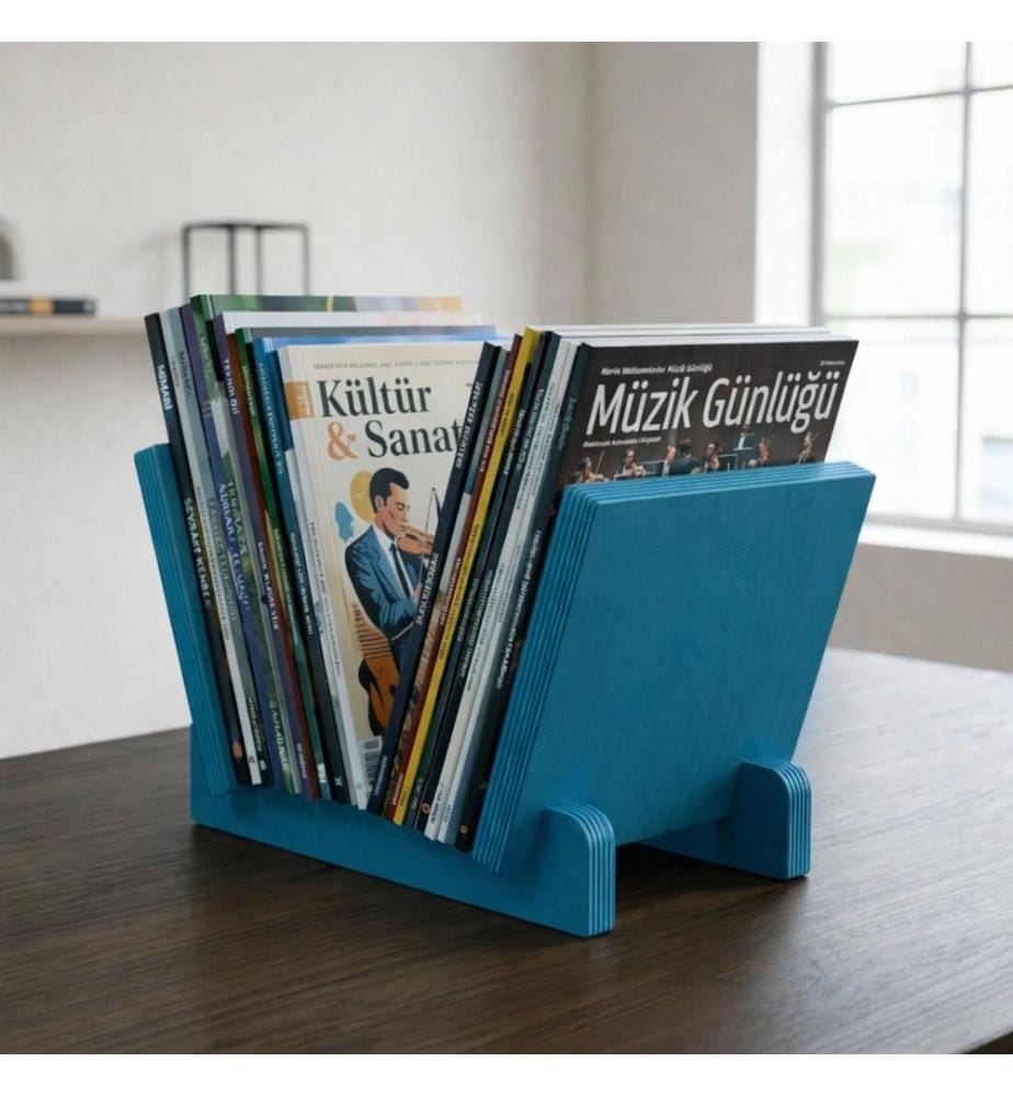 Zeitschriftenhalter, 100 % Hornbuchen-Sperrholz, Blau