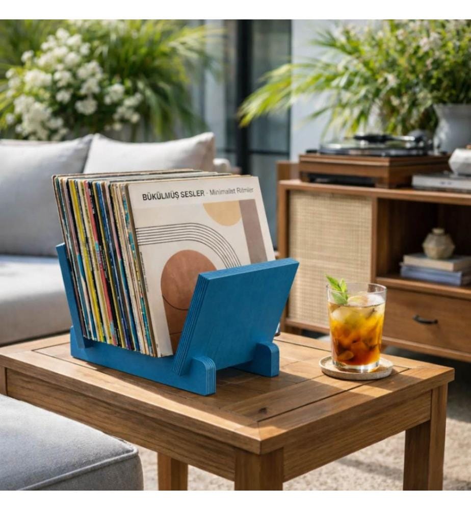 Zeitschriftenhalter, 100 % Hornbuchen-Sperrholz, Blau