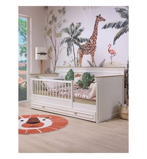 Bettschutzgitter, 100 % MDF, Creme, Eiche