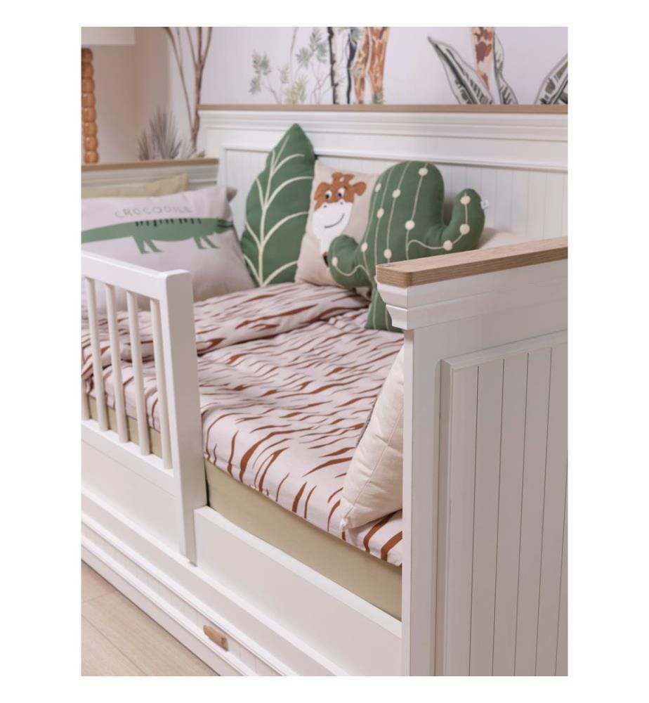 Bettschutzgitter, 100 % MDF, Creme, Eiche