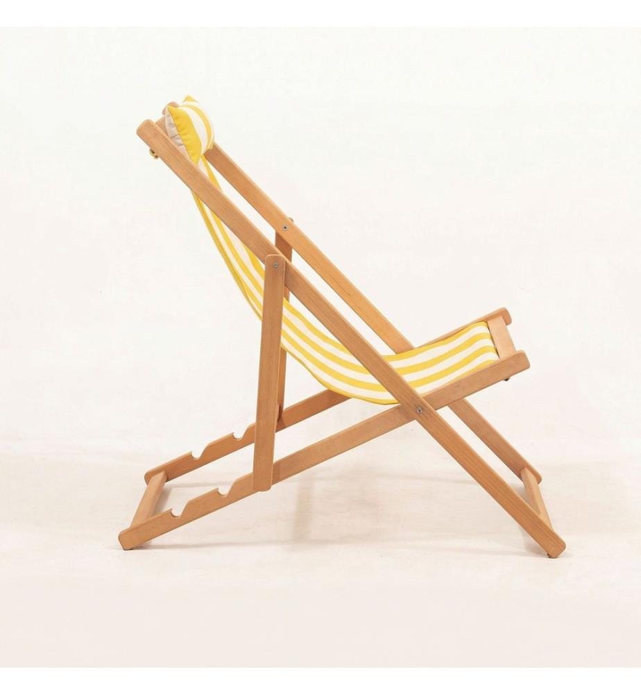 Gartenliege, 100 % Hornbuchenholz, Gelb, Weiss