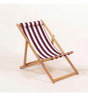 Gartenliege, 100 % Hornbuchenholz, Bordeauxrot, Weiss