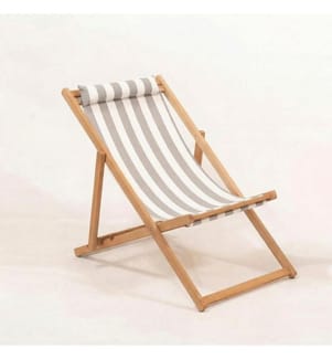 Gartenliege, 100 % Hornbuchenholz, Grau, Weiss