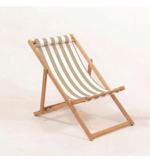 Gartenliege, 100 % Hornbuchenholz, Braun, Weiss