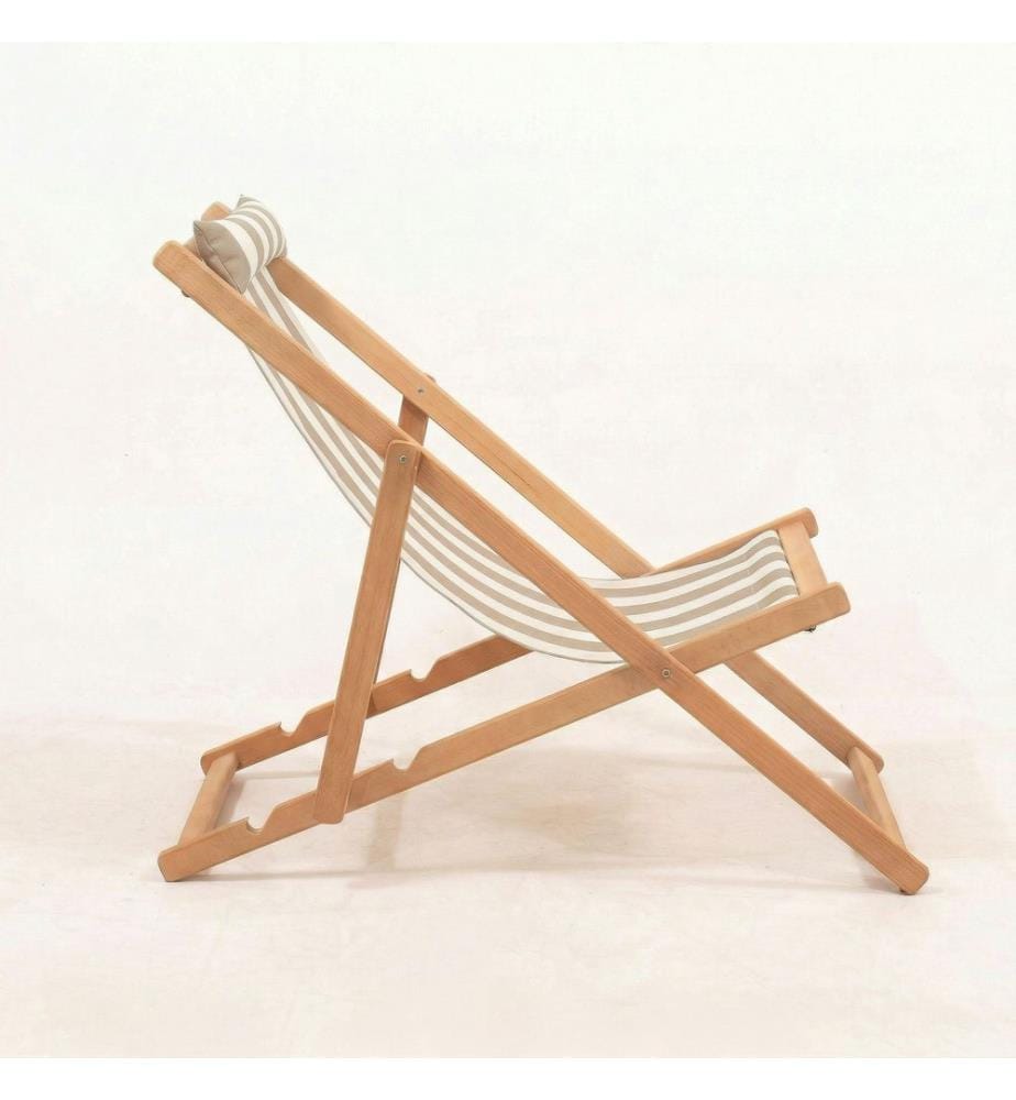 Gartenliege, 100 % Hornbuchenholz, Braun, Weiss